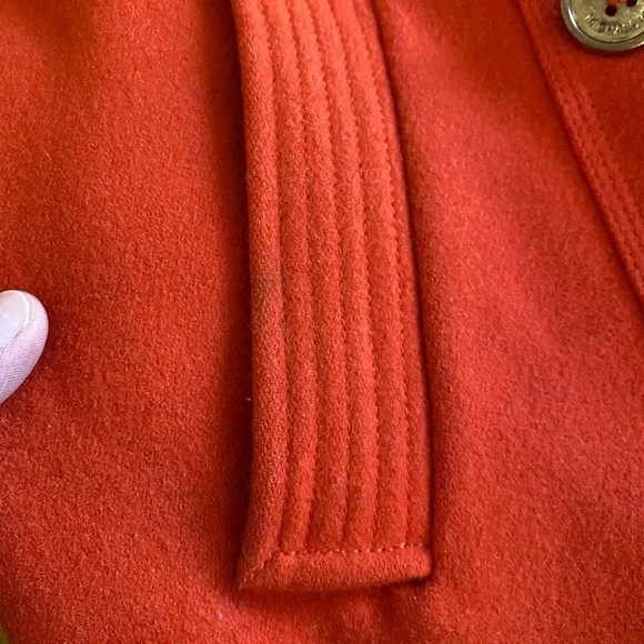 Michael Kors Double-Breasted Wool-Blend Peacoat, Size 4, Orange-Mandarin… - Picture 5 of 7